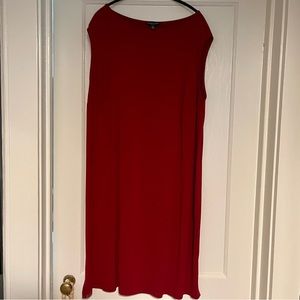 Eileen Fisher Woman red knee length shift dress 1X